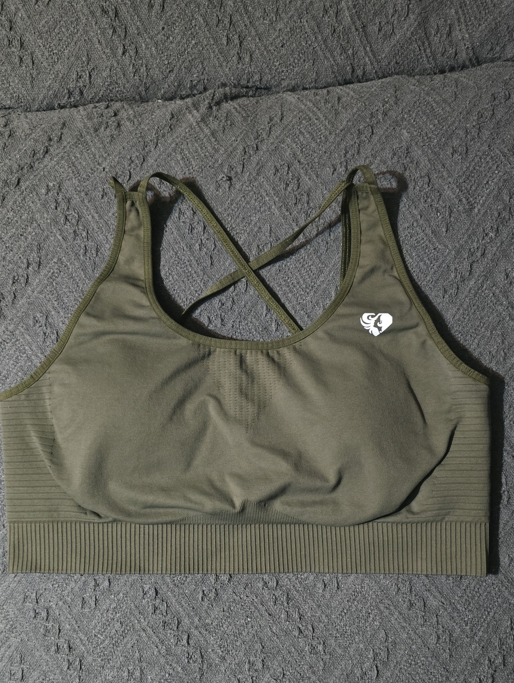 Power Seamless Sports Bra | Khaki - XXL - Picture 1 of 3